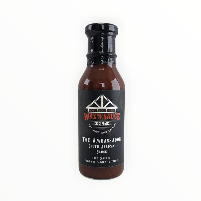 The Ambassador South African Chutney Relish bottle with black cap
