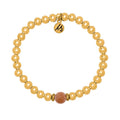 The Cape Bracelet - Gold Filled with Peach Moonstone Ball