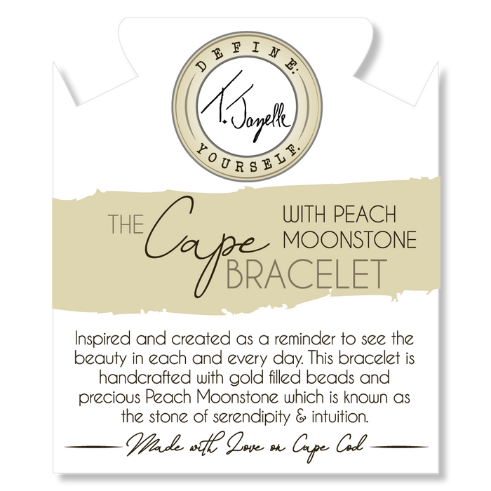 The Cape Bracelet - Gold Filled with Peach Moonstone Ball