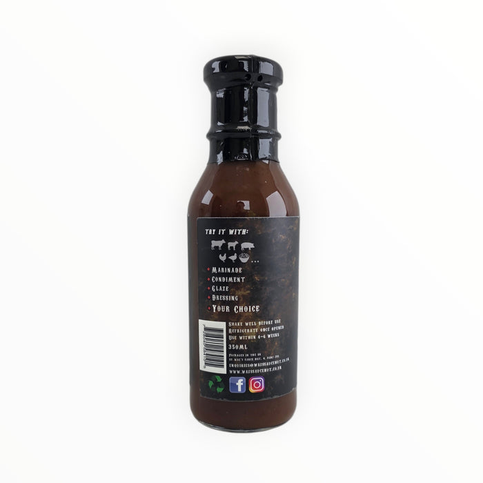 Waz's Sauce Honey Rum Chipotle BBQ with ingredients list