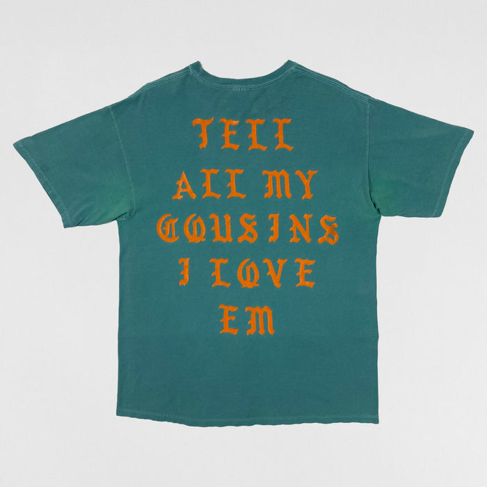 The Life of Pablo 2016 Los Angeles 'Tell All My Cousins' Tee In Teal