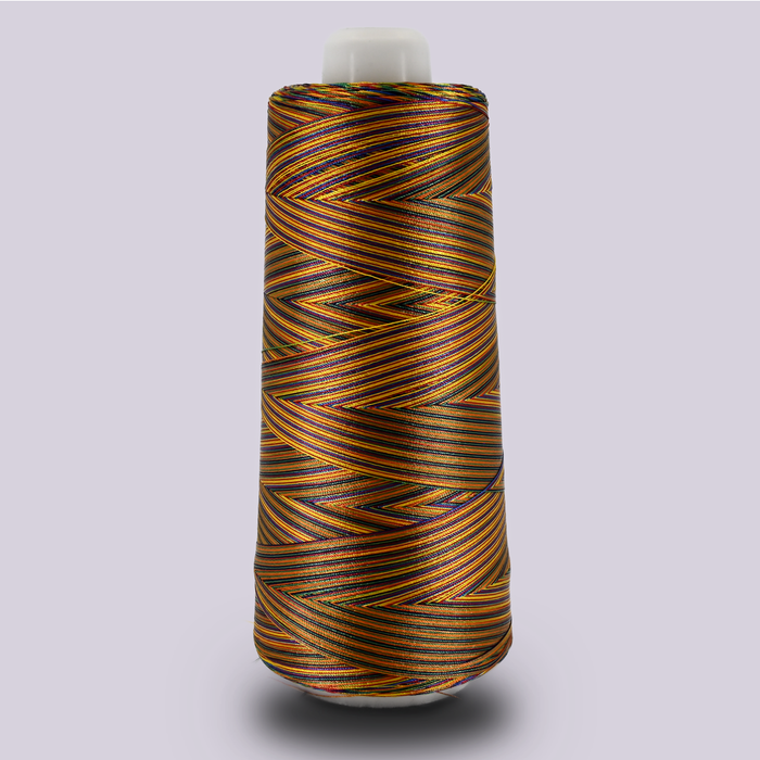 Thread || Domestic - Alchromatic Fibre #60 - Variegated Rainbow Non Bonded Poly Fibre- Tex 40