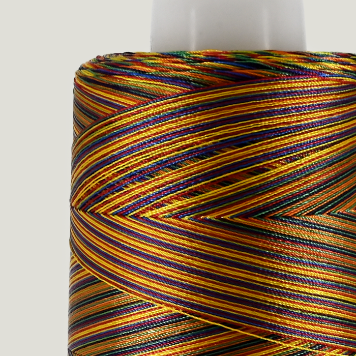 Thread || Domestic - Alchromatic Fibre #60 - Variegated Rainbow Non Bonded Poly Fibre- Tex 40