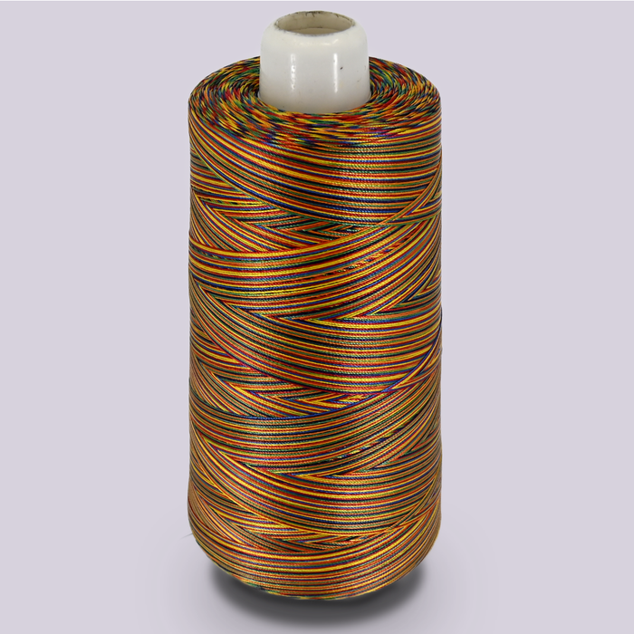 Thread || Industrial - Alchromatic Fiber #30 - Variegated Rainbow Non‑Bonded Poly Thread - Tex 70