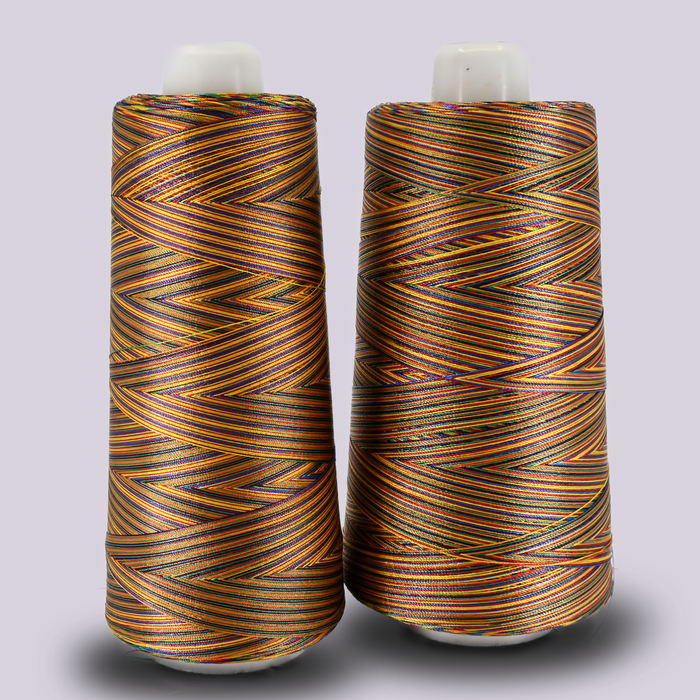 Thread || Industrial - Alchromatic Fiber #30 - Variegated Rainbow Non‑Bonded Poly Thread - Tex 70