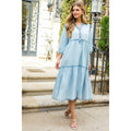 Tiered Denim Midi Dress