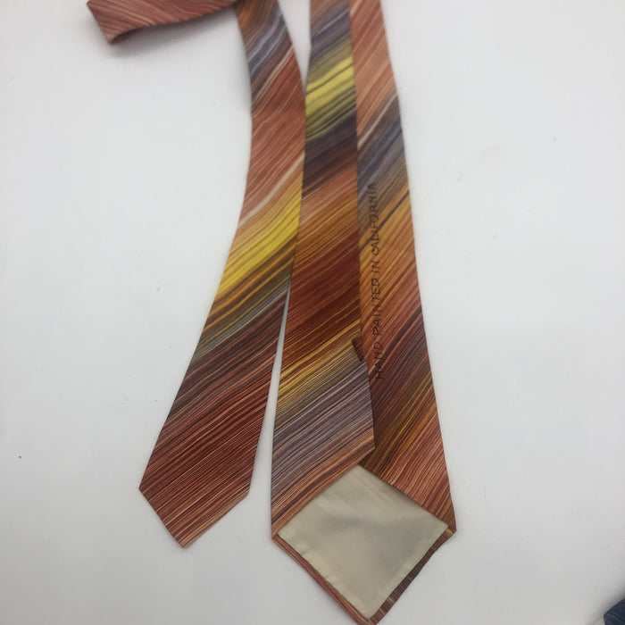 Towncraft DeLuxe Brand Tie Made In USA Three Hand Painted Horses 1940s