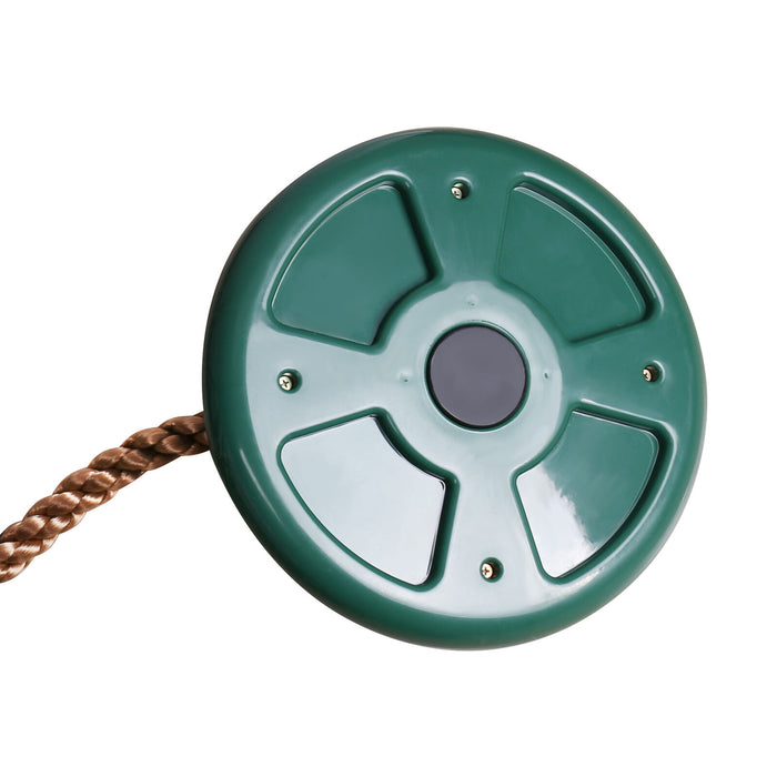 Tree Swing Set Climbing Rope with Platform & Disc Swing Seat Green