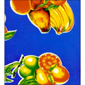 freckled sage tropical fruit blue oilcloth swatch