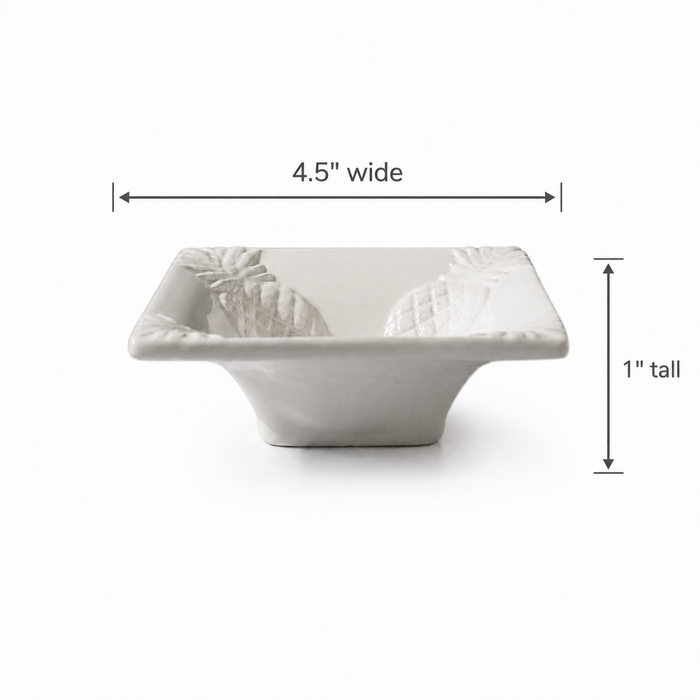 TRS White Ceramic Pineapple Condiment Dish - Charming Tableware