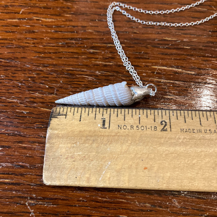 Turritellidae Artisan Made Pendant Handcrafted Sea Shell Necklace 3/8 in x 1.75 in