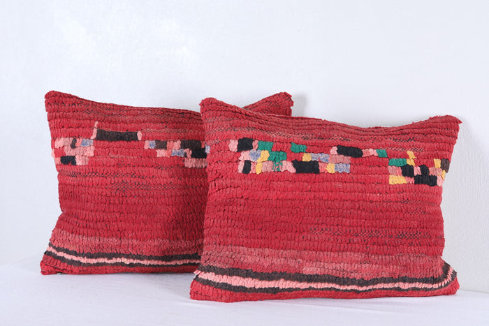 Two moroccan handwoven rug pillows