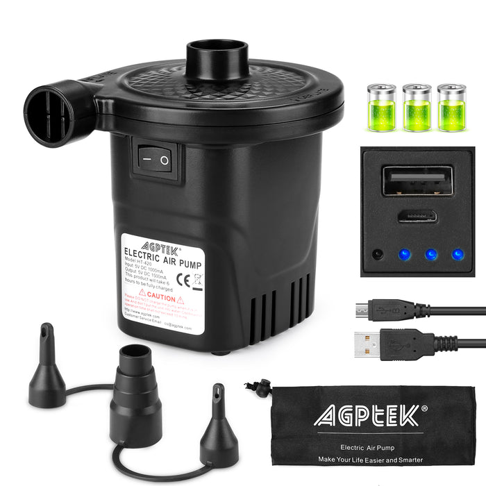 USB Rechargeable Cordless Electric Air Pump inflatables Deflator Bed Mattress