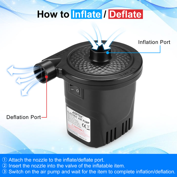 USB Rechargeable Cordless Electric Air Pump inflatables Deflator Bed Mattress