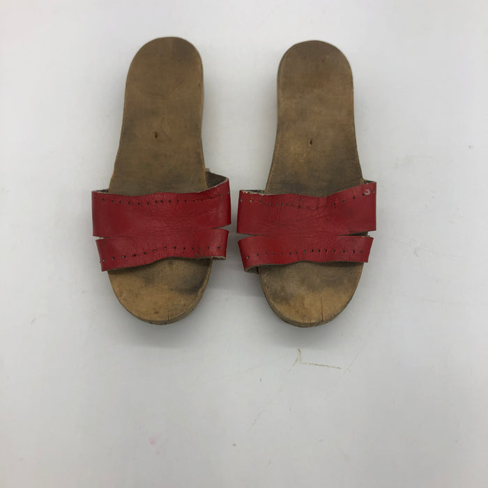 Vietnamese Wooden Sandals Hand Crafted Decorative Shoes 7x3.5x1.5