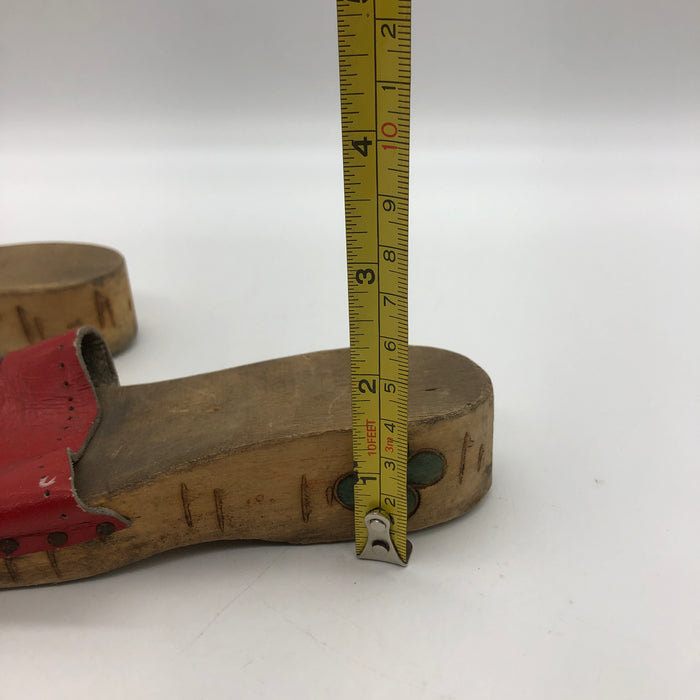 Vietnamese Wooden Sandals Hand Crafted Decorative Shoes 7x3.5x1.5
