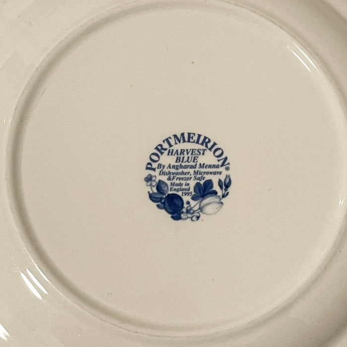 Vintage Portmeirion Harvest Blue Dinner Plates Set of 4 - England 1995