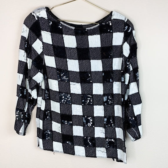 Vtg 80’s Jeanette St.Martin Sequin Cocktail Top