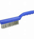 Weiler Hand Wire Scratch Brush, .012 Stainless Steel Fill, 4 x 16 Rows, Plastic Block