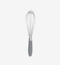 Stainless steel balloon whisk with gray silicone handle