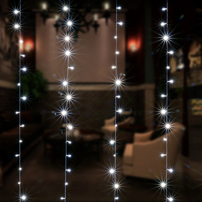 White 100 Led Rope Curtain Fairy Lights Outdoor Decoration Garden Patio Party