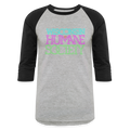 WHS 1987 Neon Logo Baseball T-Shirt - heather gray/black