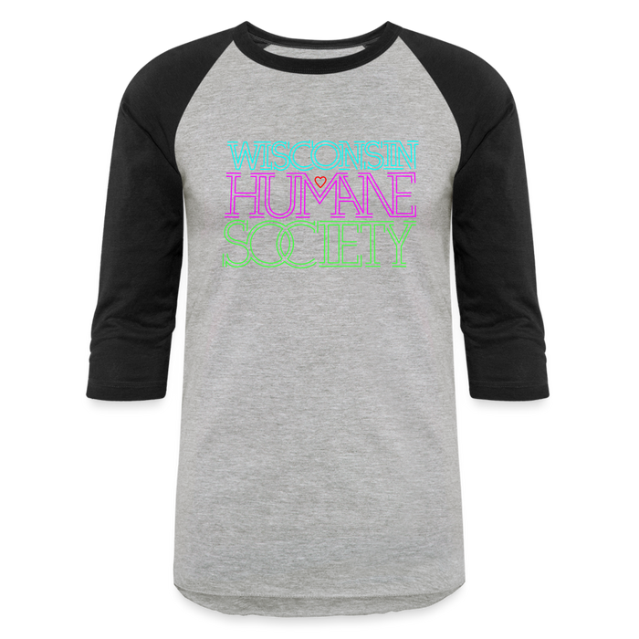 WHS 1987 Neon Logo Baseball T-Shirt - heather gray/black