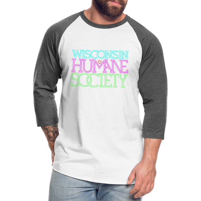 WHS 1987 Neon Logo Baseball T-Shirt - white/charcoal