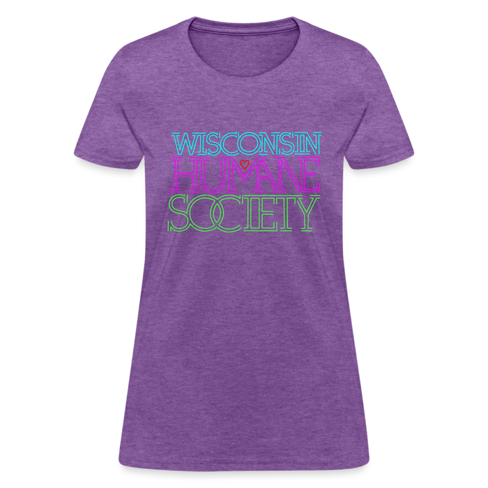 WHS 1987 Neon Logo Contoured T-Shirt - purple heather