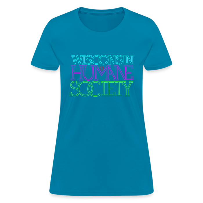 WHS 1987 Neon Logo Contoured T-Shirt - turquoise