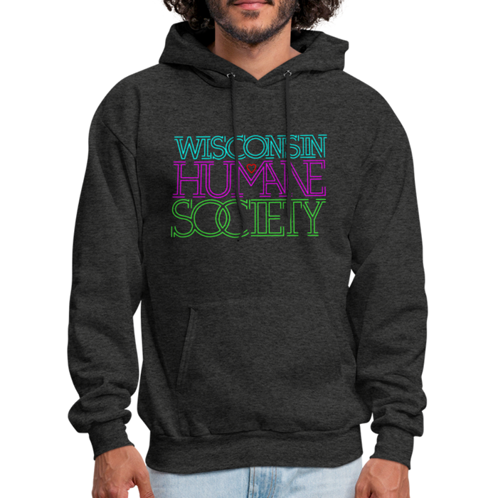 WHS 1987 Neon Logo Men's Hoodie - charcoal grey