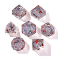Winter Cherry Blossom Liquid Core RPG Dice Set | 7 Pieces