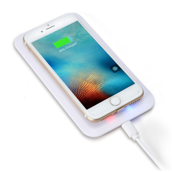 Wireless Charger Charging Pad + Receiver Kit + Adapter For iPhone & Samsung