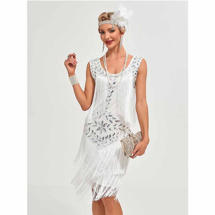Women's Flapper Dress Gatsby Sequins Fringed 1920s Dress
