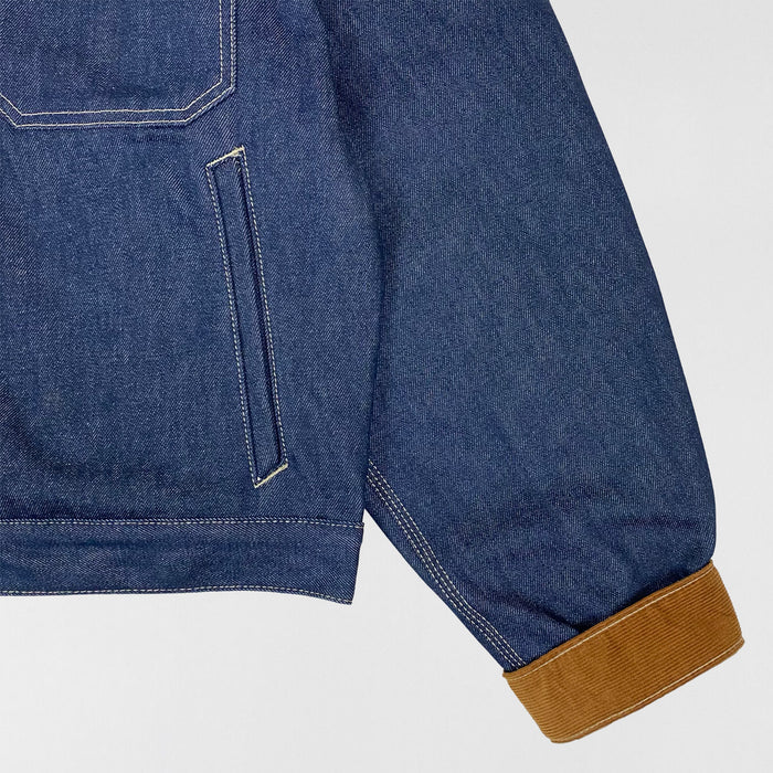 Yeezy Season 6 Flannel Lined Corduroy Denim Sample Jacket In Blue