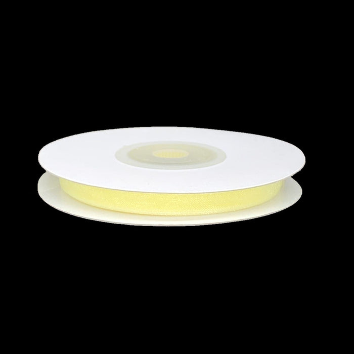 Yellow Organza Ribbon | Pastel Yellow Ribbon | 1/4 Inch Organza Ribbon - Baby Maize - 25 Yard Spool (gi14organzaribbonbabymaize)